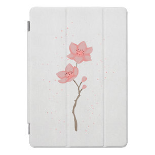 Minimalist Pink Sakura Cherry Blossom Floral Art P iPad Pro Cover