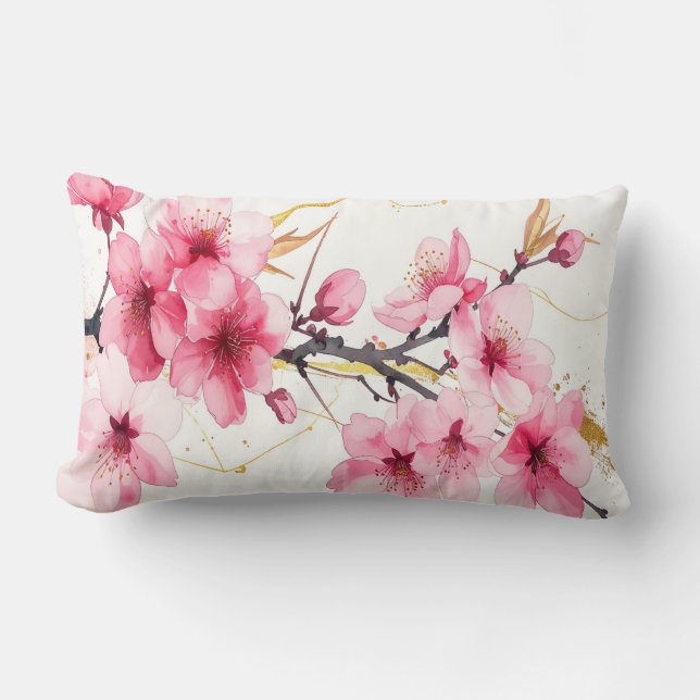 Minimalist Pink Sakura Zen Throw Cushion (Front)