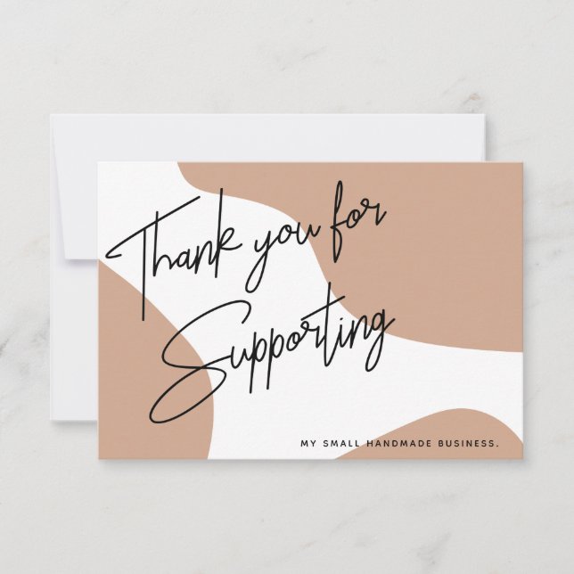 Minimalist Pink Thank You Business Card (Front)