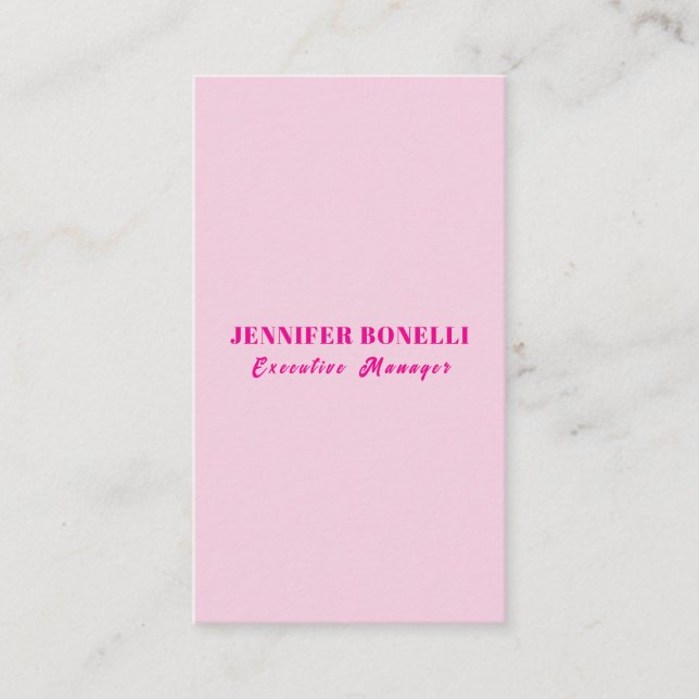 Minimalist pink trendy personalized customize name enclosure card (Front)