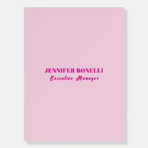 Minimalist pink trendy personalized customize name foam board