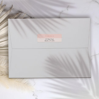 Minimalist Pink Two-Tone Business Card Label