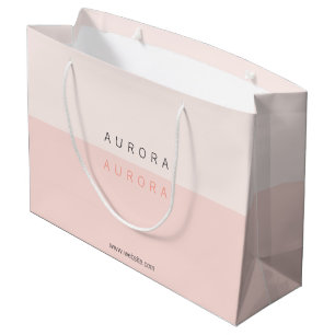 Minimalist Pink Two-Tone Business Card Large Gift Bag
