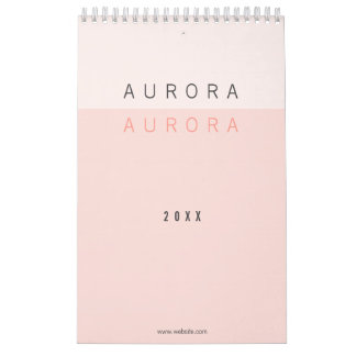 Minimalist Pink Two-Tone Calendar