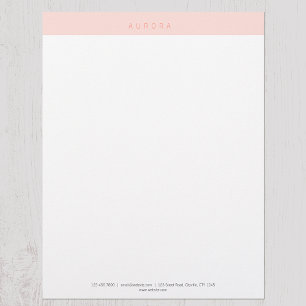 Minimalist Pink Two-Tone Letterhead