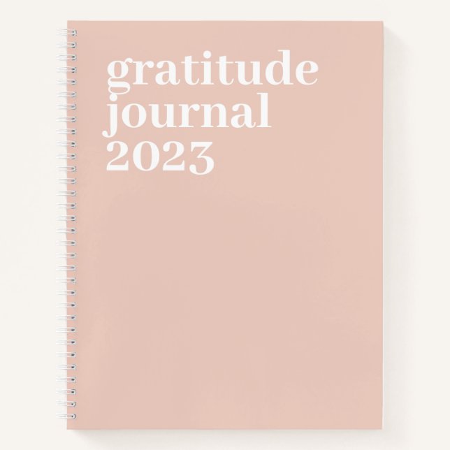 Minimalist Pink Typography Year Gratitude Journal (Front)