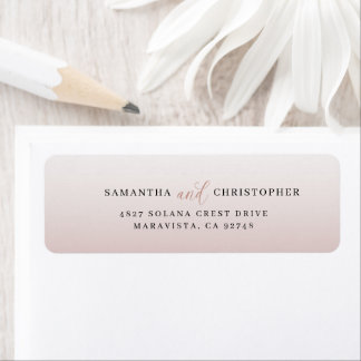 Minimalist Pink Wedding Return Address Label