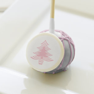 Minimalist Pink & White Iconic Christmas Tree Cake Pops