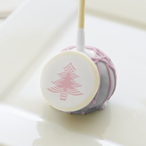Minimalist Pink  White Iconic Christmas Tree Cake Pops
