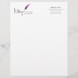 Minimalist Pink & White Simple Modern Notary Letterhead<br><div class="desc">Create a professional mailings with Minimalist Pink & White Simple Modern Notary Letterhead. Don't wait for opportunity, create it! Featuring a notary loan signing agent designed with a pink feathered calligraphy pen logo and simple, elegant design, this 8.5" x 11" letterhead is perfect for making sure your communication looks great....</div>