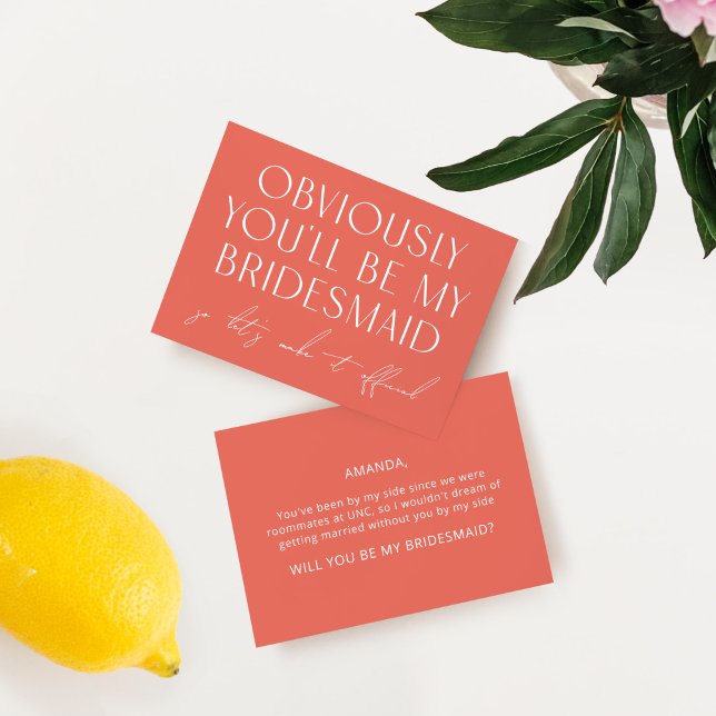Minimalist Pink Will You Be My Bridesmaid Proposal Invitation (Creator Uploaded)