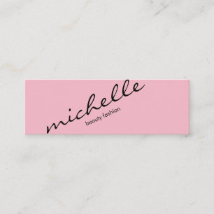 Minimalist Pink with Cursive Text Mini Business Card