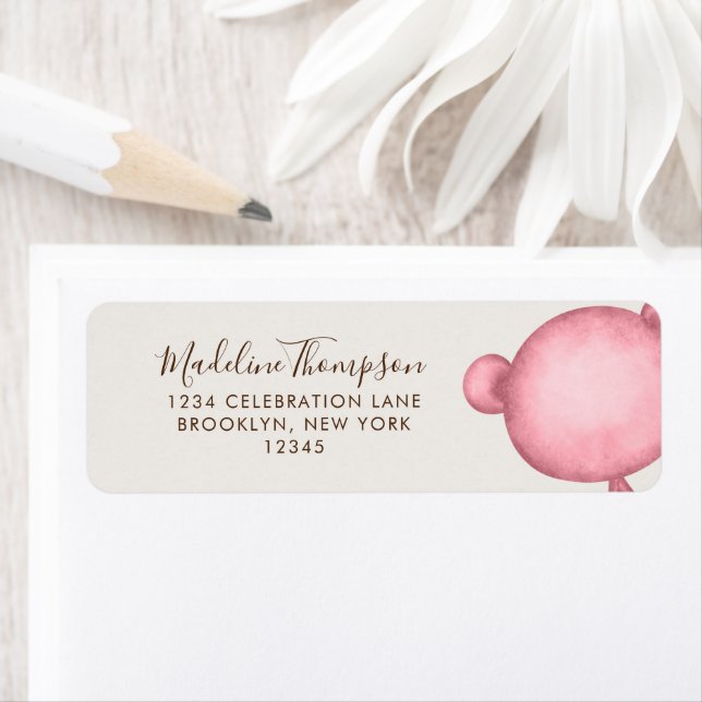 Minimalist Pinnk Bear Elegant Script Typography Label (Insitu)
