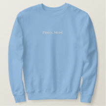 Minimalist Pisces Mood Embroidered Ice Blue Crewne