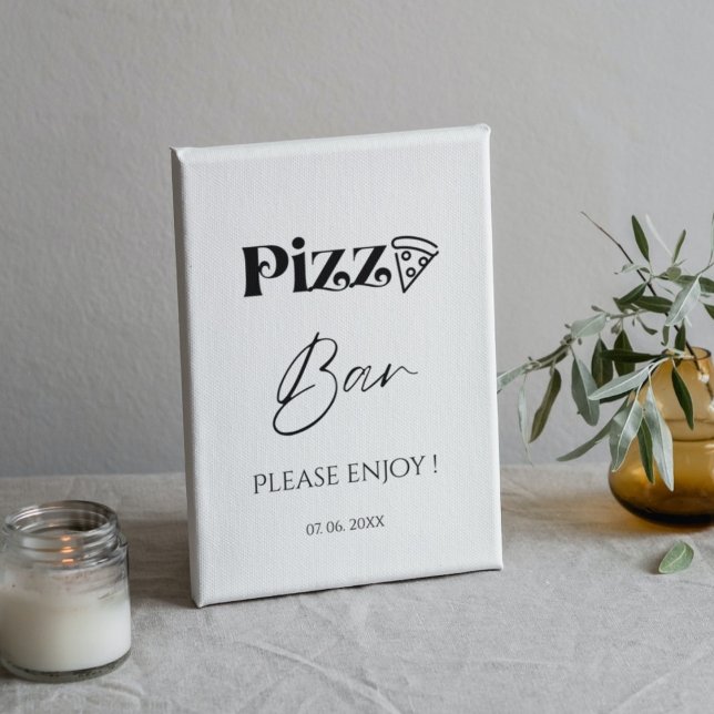 Minimalist Pizza Bar Sign Pizza Rehearsal dinner (Creator Uploaded)