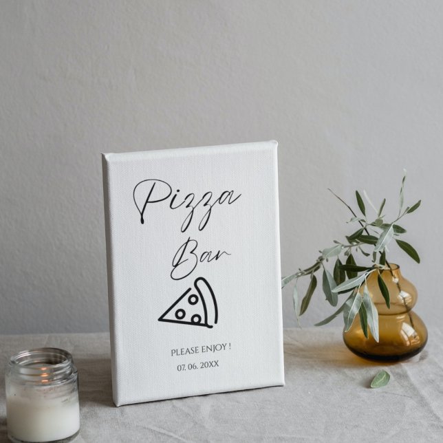 Minimalist Pizza Bar Sign Pizza Rehearsal dinner (Creator Uploaded)