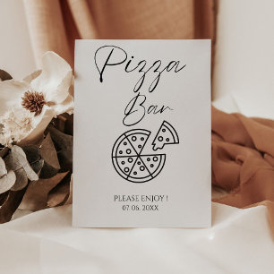 Minimalist Pizza Bar Sign Pizza Rehearsal dinner