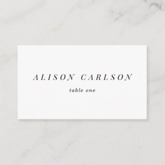Minimalist Place Card, Simple Place Card