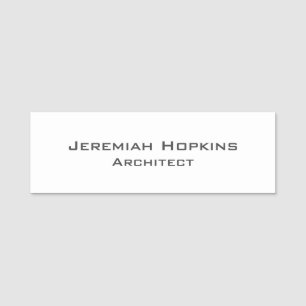 Minimalist Plain Architect Company Name Tag