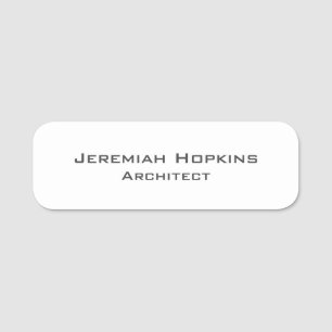 Minimalist Plain Architect Company Name Tag