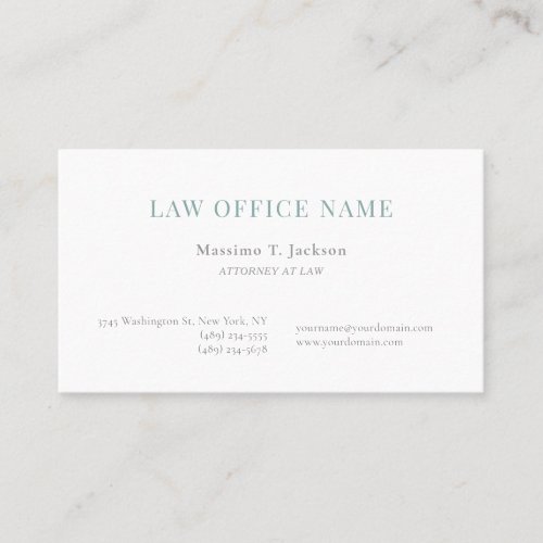 Minimalist Plain Attorney at Law Lawyer Office Business Card