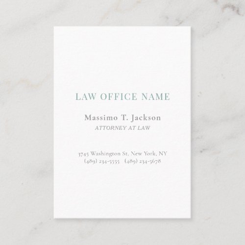 Minimalist Plain Attorney at Law Lawyer Office Business Card