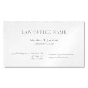 Minimalist Plain Attorney at Law Lawyer Office Business Card Magnet
