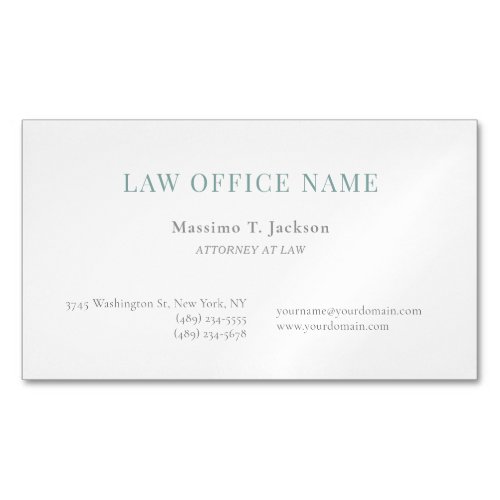 Minimalist Plain Attorney at Law Lawyer Office Business Card Magnet
