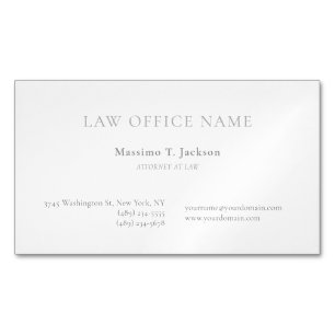 Minimalist Plain Attorney at Law Lawyer Office Business Card Magnet
