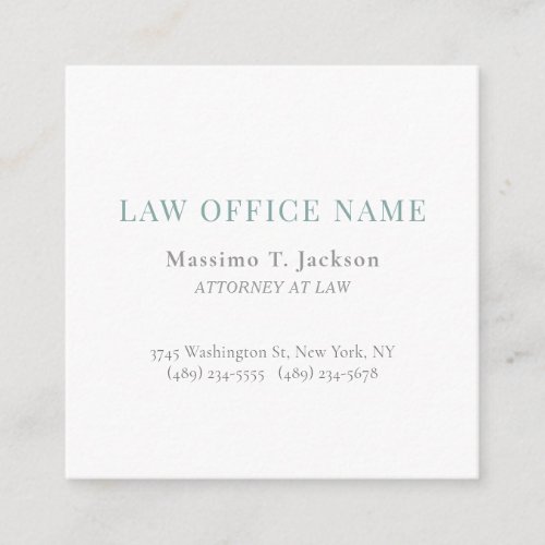Minimalist Plain Attorney at Law Lawyer Office Enclosure Card