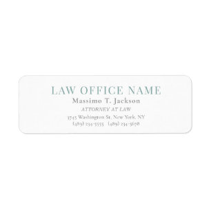 Minimalist Plain Attorney at Law Lawyer Office Label