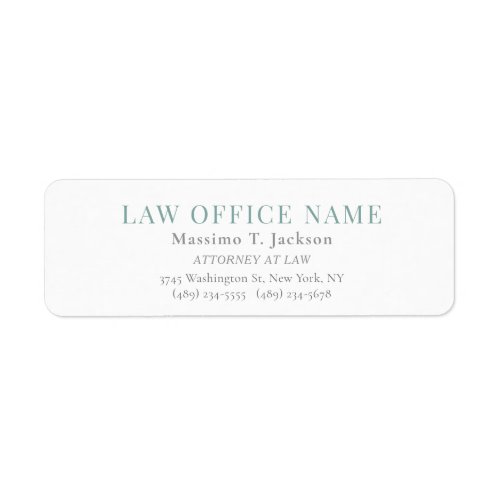 Minimalist Plain Attorney at Law Lawyer Office Label