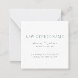 Minimalist Plain Attorney at Law Lawyer Office Note Card