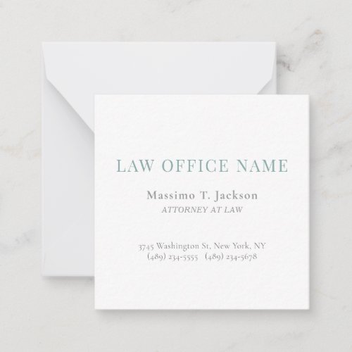 Minimalist Plain Attorney at Law Lawyer Office Note Card