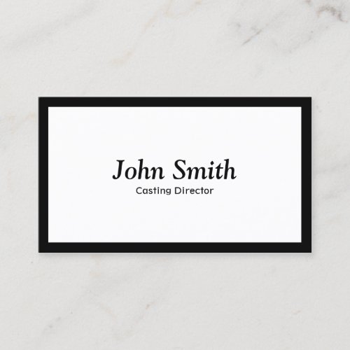 Plain Black Border Casting Director Business Card