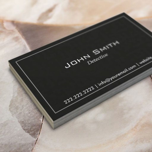 Customizable Simple Plain Dark Detective Business Card