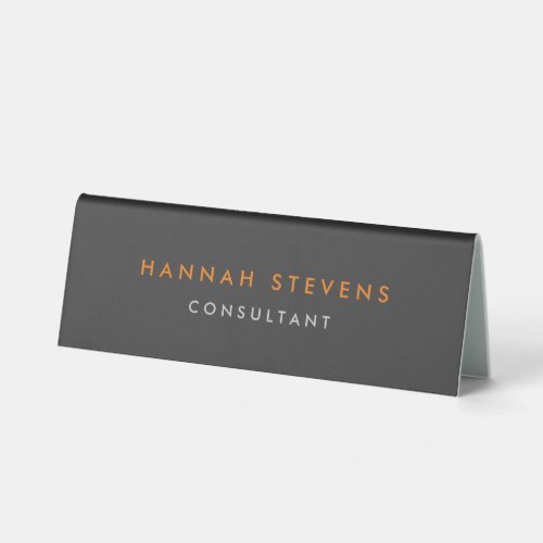 Minimalist Plain Black Grey Professional Modern Table Tent Sign