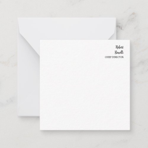 Minimalist Plain Black  White Modern Note Card