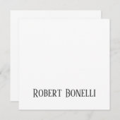 Minimalist Plain Black & White Modern Plain (Front/Back)