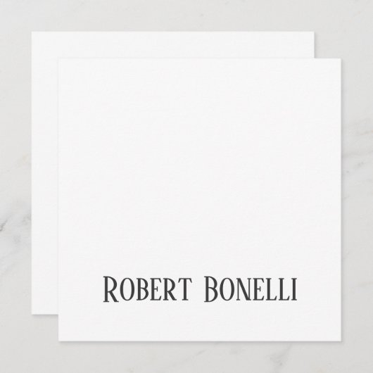 Minimalist Plain Black & White Modern Plain (Front/Back)