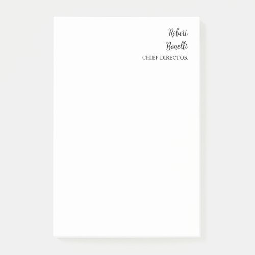 Minimalist Plain Black  White Modern Post_it Notes