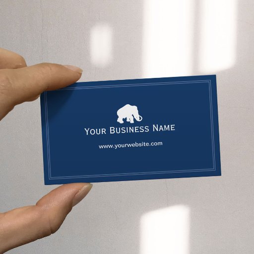 Customizable Simple Plain Blue Elephant Business card