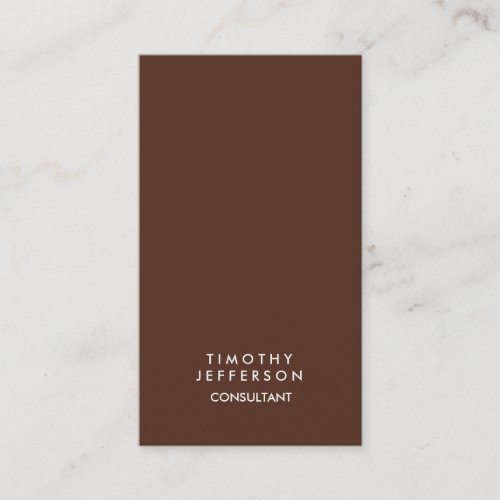 Minimalist Plain Brown Orange Elegant Modern Business Card