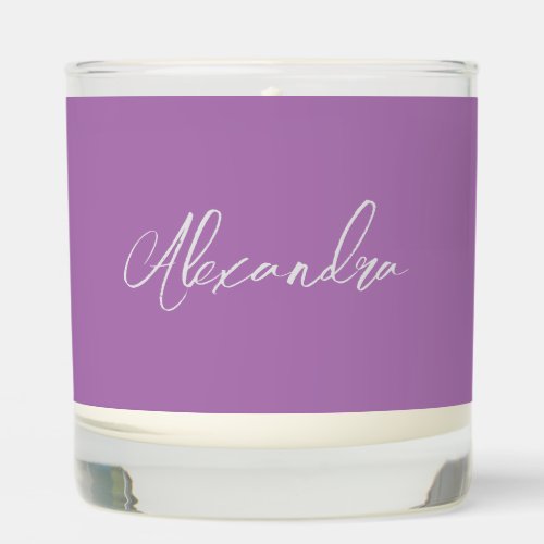 Minimalist Plain Calligraphy Own Name Lavender Scented Candle