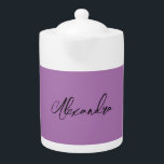 Minimalist Plain Calligraphy Own Name Lavender Teapot<br><div class="desc">There's no need for confusion. A plain,  simple,  innovative design. This is you.</div>