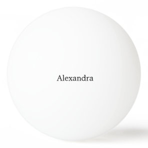 Minimalist Plain Classical Own Name Black White Ping Pong Ball