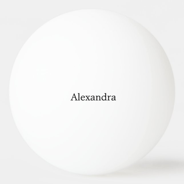 Minimalist Plain Classical Own Name Black White Ping Pong Ball (Front)