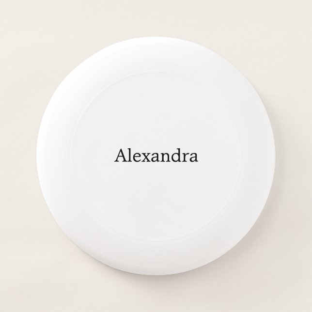 Minimalist Plain Classical Own Name Black White Wham-O Frisbee (Front)