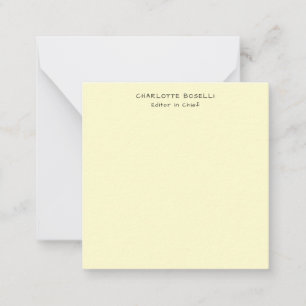 Minimalist Plain Classical Professional Cream Note Card
