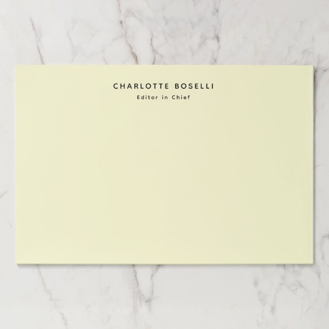 Minimalist Plain Classical Professional Cream Paper Pad (Front)